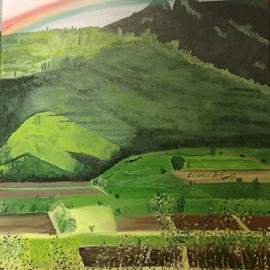 Kauai - Le canyon célèbre les tons de vert
Huile (30x36) 350.00$