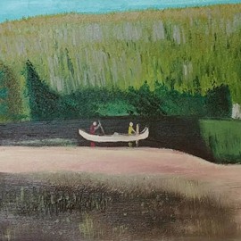 Lac Wapizagonke
La chaloupe - Huile (12x36) 250.00$