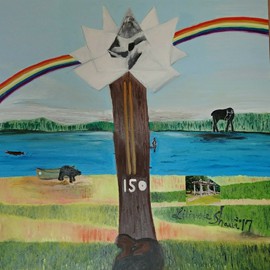 L’arbre de la beauté éclaté 150 ième
Huile (40x40) 300.00$