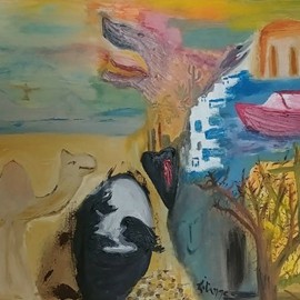 Mon chemin de croix 
Huile (20x38) encadré 
350.00$