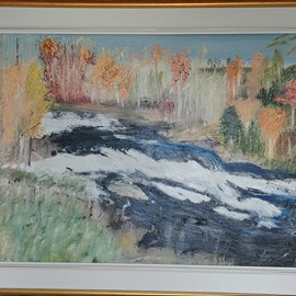 Cours d'eau à Shawinigan 
Huile (31x43) encadré 450.00$