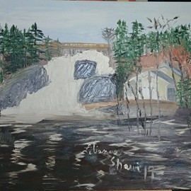 Les chutes Magnan et son berger - Charette
 Huile (24x48) 350.00$