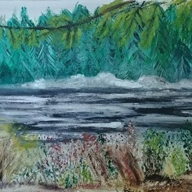 Eau couleur caméléon
Huile (16x20) 175.00$