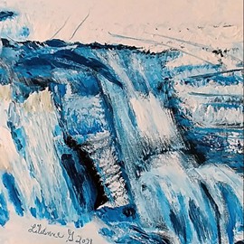 Abstrait de glace-Huile(11x 14)-Prix 45$