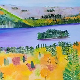 Ile aux pins en beauté-Huile (48×24)-Prix350$