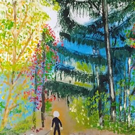 L'accueil de l'arbre chez Murphy-Huile (16× 20)-Prix 45$