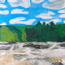 Mouvement a Batiscan-Huile (20×16)-Prix 45$