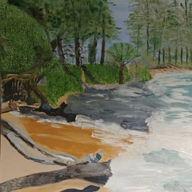 Un phoque moine qui se prélasse au paradis 
Huile (36×48) 450.00$
