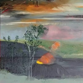Volcan d'Hawaï 
Huile (24×36) 300.00$